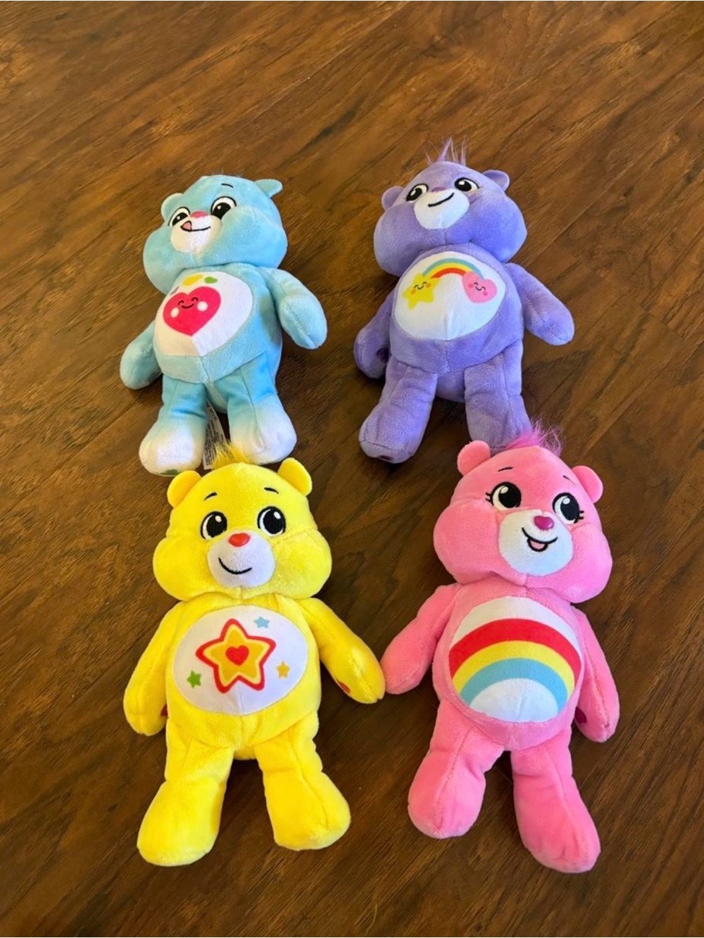 Care Bears Plush Toy - Multicolor Set (Blue, Purple, Yellow, Pink) 9in